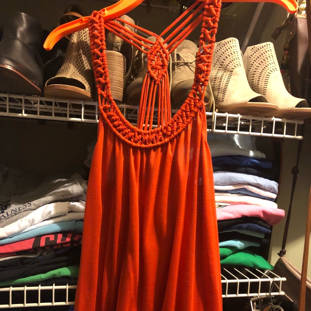 L Orange Tank with cute back